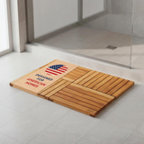 Premium 32"x21" Solid Teak Wood Shower Mat