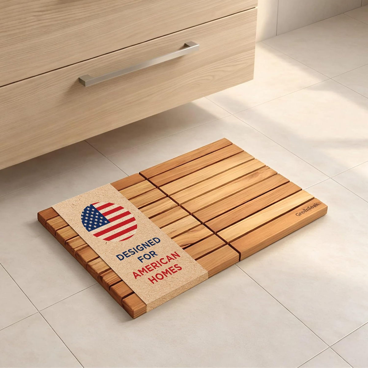Premium 24"x16" Solid Teak Wood Shower Mat