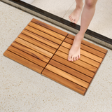 Premium 24"x16" Solid Teak Wood Shower Mat