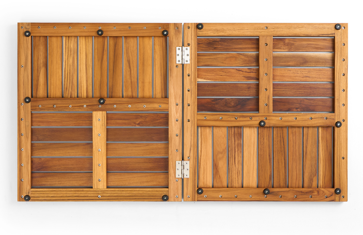 Premium 39"x21" Solid Teak Wood Shower Mat