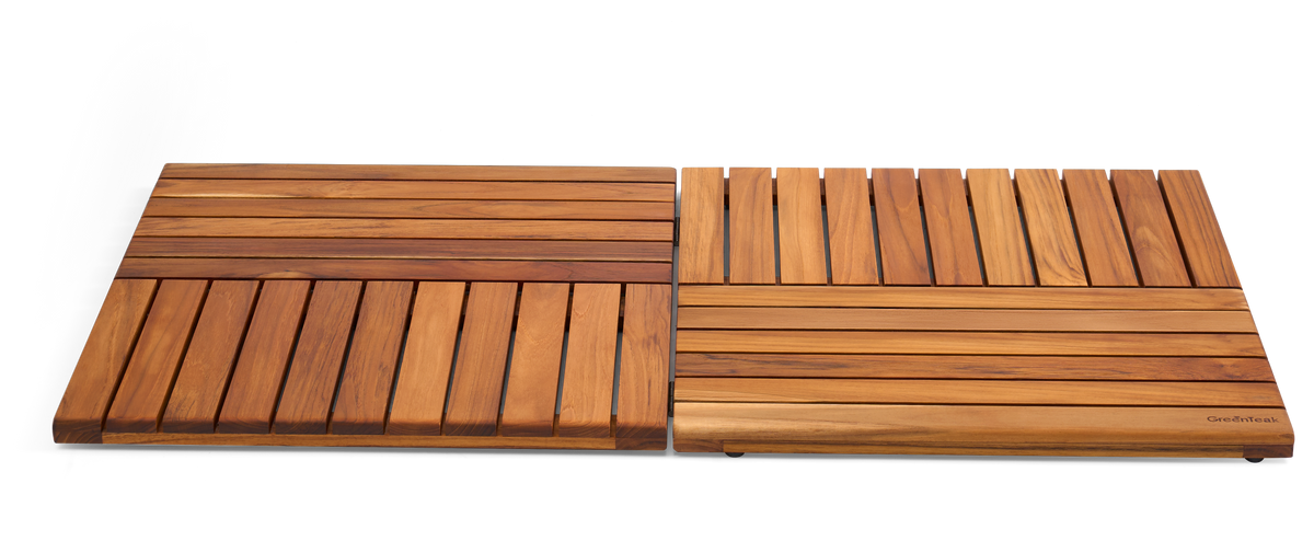 Premium 39"x21" Solid Teak Wood Shower Mat