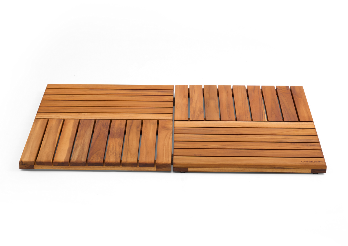 Premium 32"x21" Solid Teak Wood Shower Mat