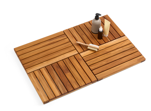 Premium 32"x21" Solid Teak Wood Shower Mat