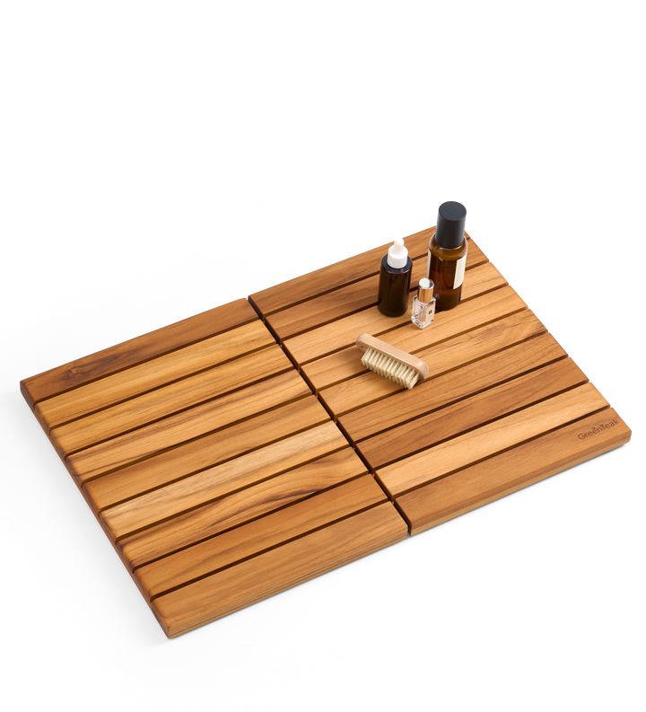 Premium 24"x16" Solid Teak Wood Shower Mat