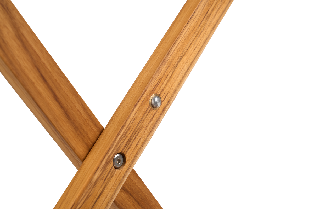Premium 25" Solid Teak Wood Luggage Rack with Shelf