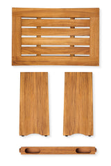 Premium 18" Teak Wood Shower Bench Curved 1-Tier