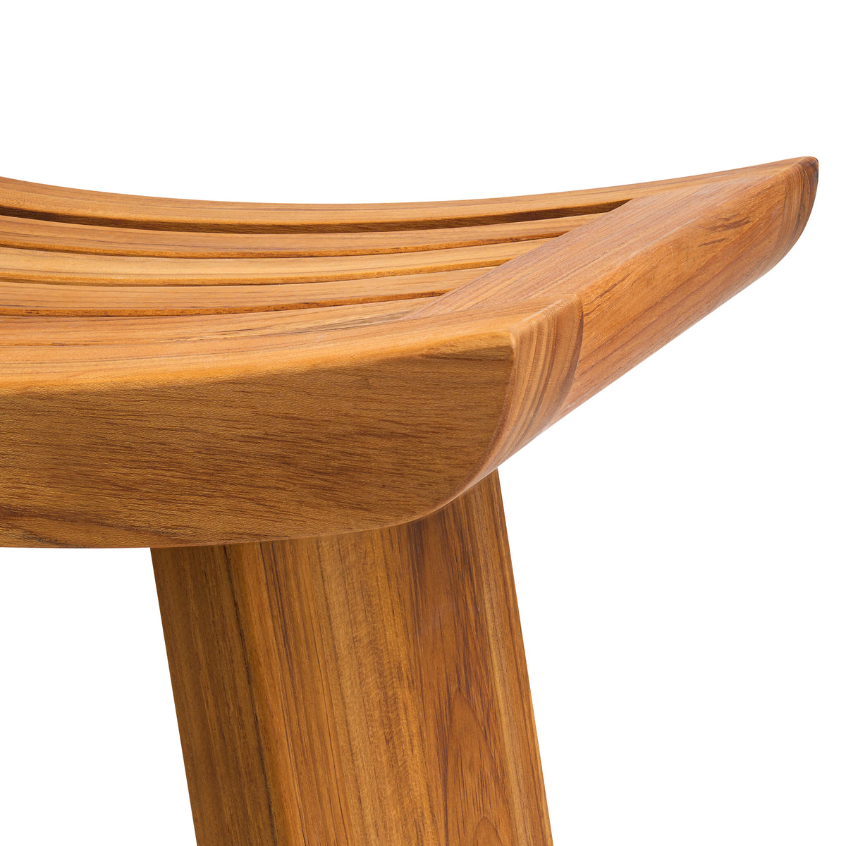 Premium 18" Teak Wood Shower Bench Curved 1-Tier