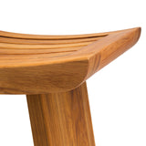 Premium 18" Teak Wood Shower Bench Curved 1-Tier