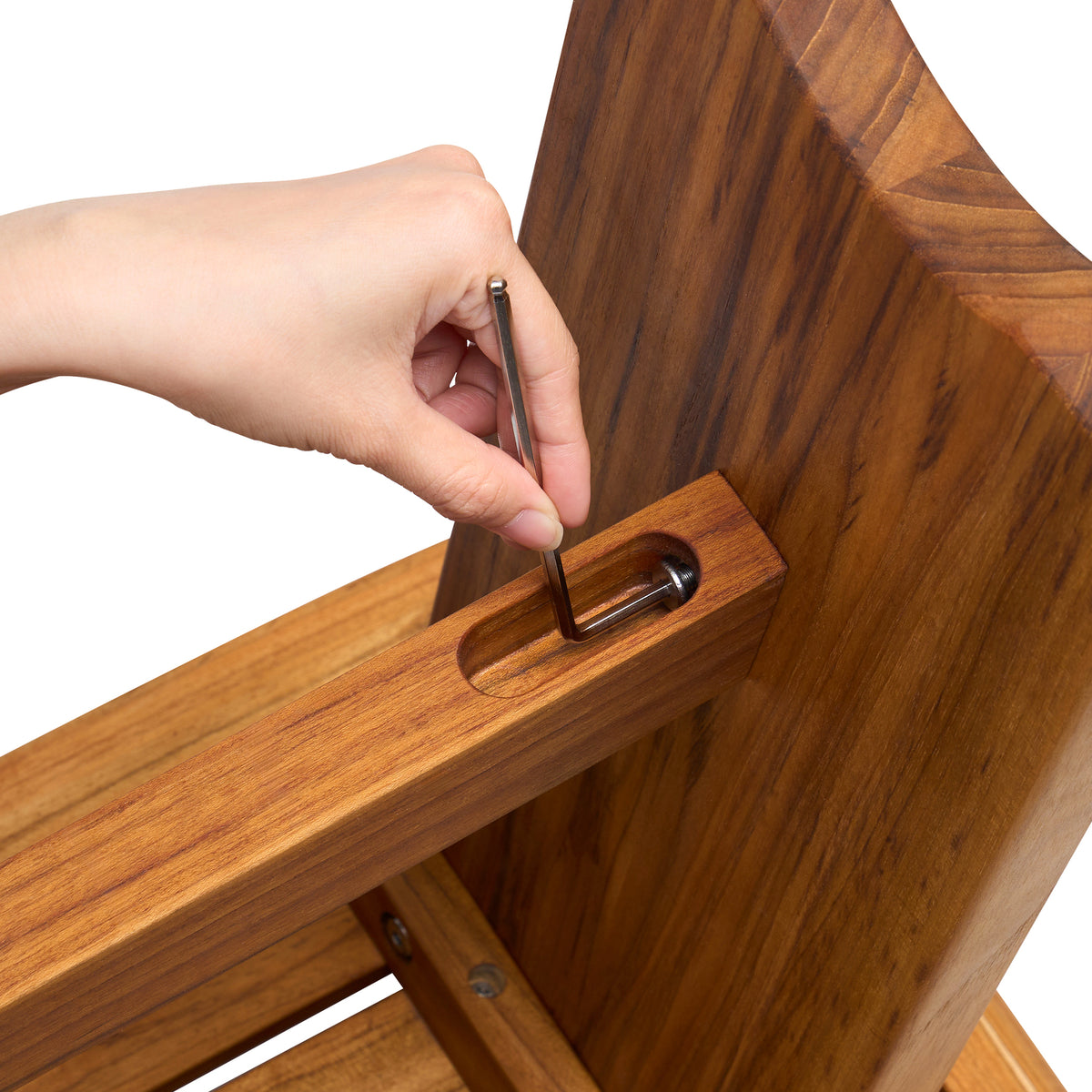 Premium 18" Teak Wood Shower Bench Curved 1-Tier