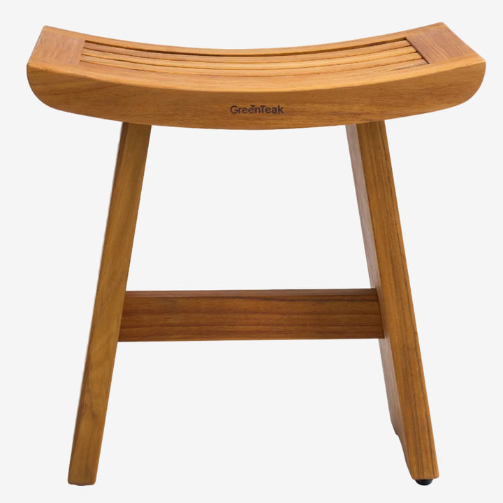 Premium 18" Teak Wood Shower Bench Curved 1-Tier
