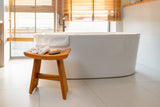 Premium 18" Teak Wood Shower Bench Curved 1-Tier