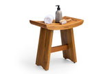 Premium 18" Teak Wood Shower Bench Curved 1-Tier