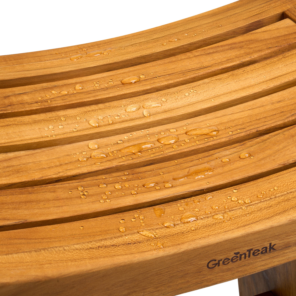 Premium 18" Teak Wood Shower Bench Curved 1-Tier