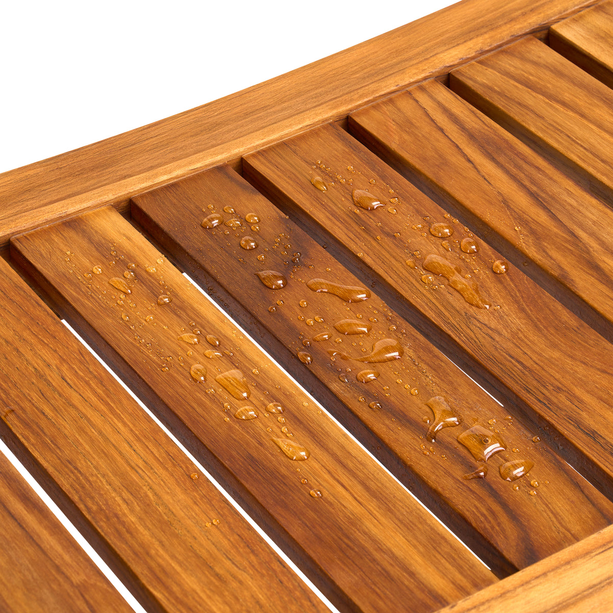 Premium 22" Teak Wood Shower Bench With Shelf, 2-Tier
