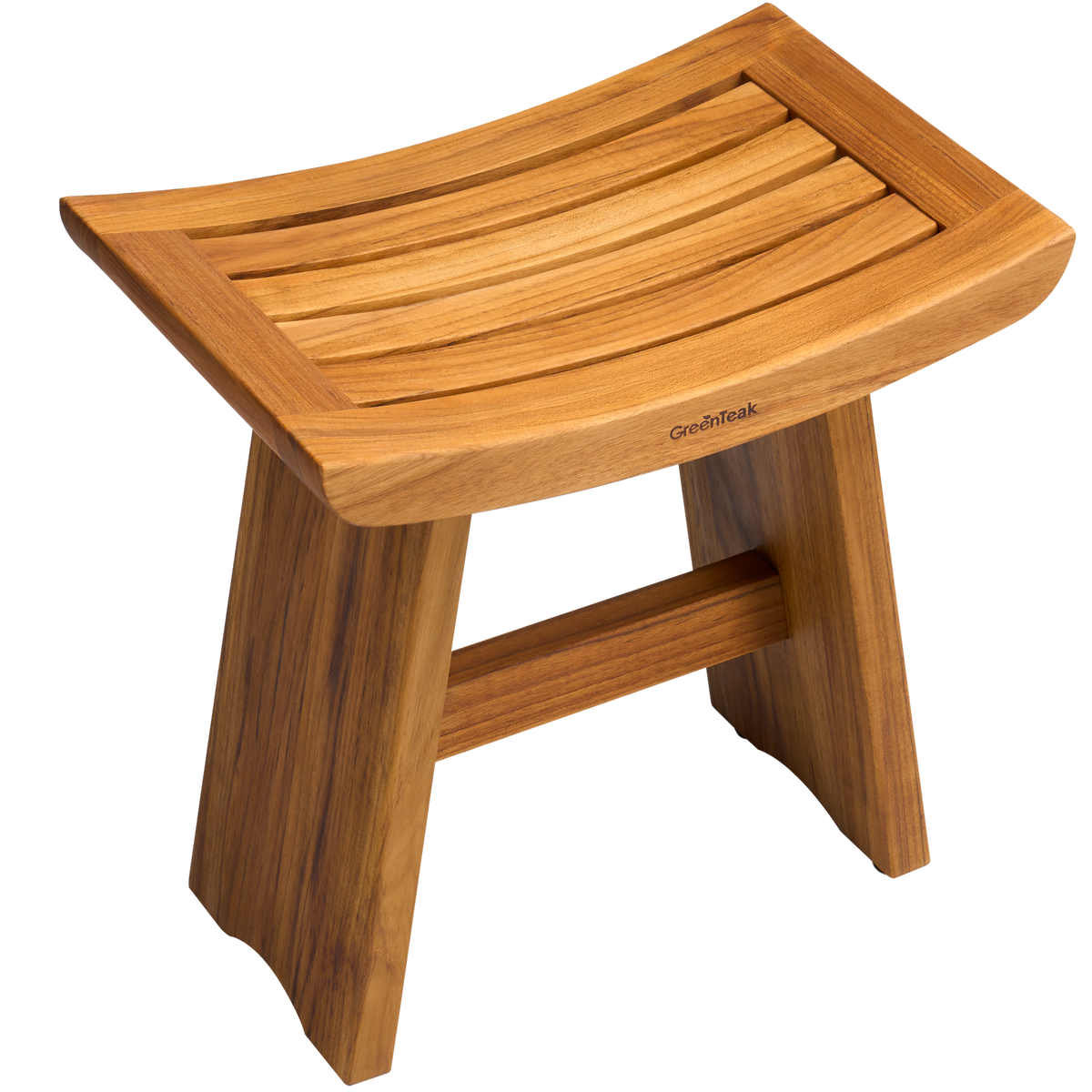 Premium 18" Teak Wood Shower Bench Curved 1-Tier