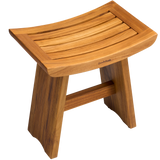 Premium 18" Teak Wood Shower Bench Curved 1-Tier