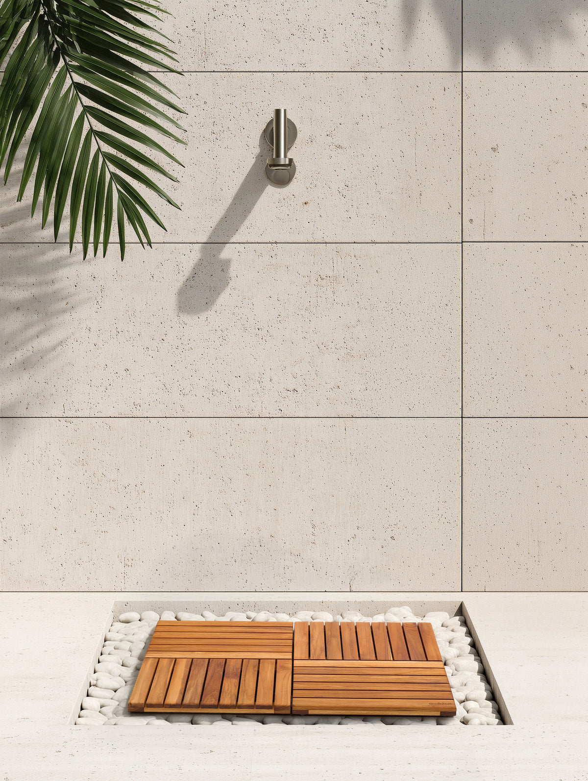 Premium 32"x21" Solid Teak Wood Shower Mat