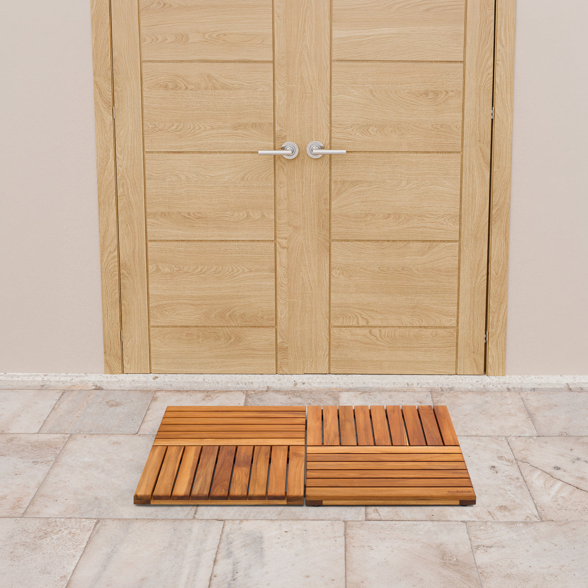 Premium 32"x21" Solid Teak Wood Shower Mat