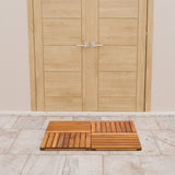 Premium 32"x21" Solid Teak Wood Shower Mat