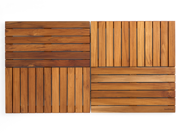 Premium 39"x21" Solid Teak Wood Shower Mat