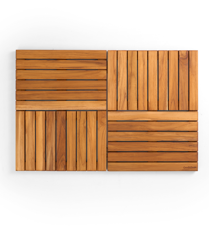Premium 32"x21" Solid Teak Wood Shower Mat