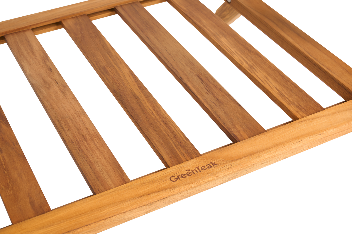 Premium 25" Solid Teak Wood Luggage Rack with Shelf