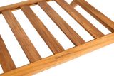 Premium 25" Solid Teak Wood Luggage Rack with Shelf