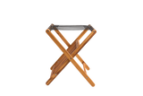 Premium 25" Solid Teak Wood Luggage Rack with Shelf