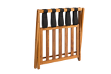 Premium 25" Solid Teak Wood Luggage Rack with Shelf
