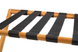 Premium 25" Solid Teak Wood Luggage Rack with Shelf