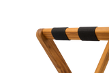 Premium 25" Solid Teak Wood Luggage Rack with Shelf