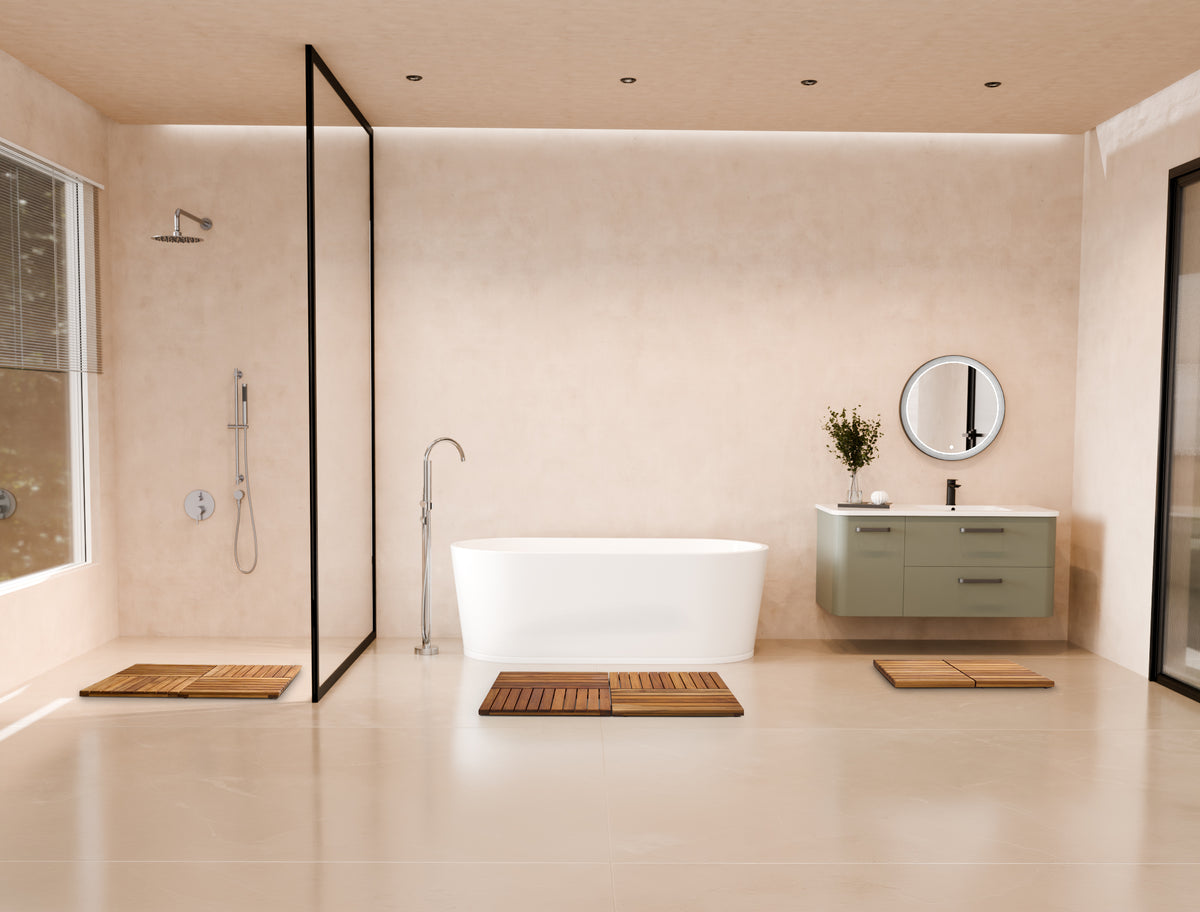 Premium 24"x16" Solid Teak Wood Shower Mat